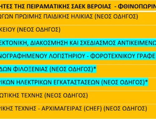ΕΙΔΙΚΟΤΗΤΕΣ ΓΙΑ ΤΟ ΦΘΙΝΟΠΩΡΙΝΟ ΕΞΑΜΗΝΟ 2025Β